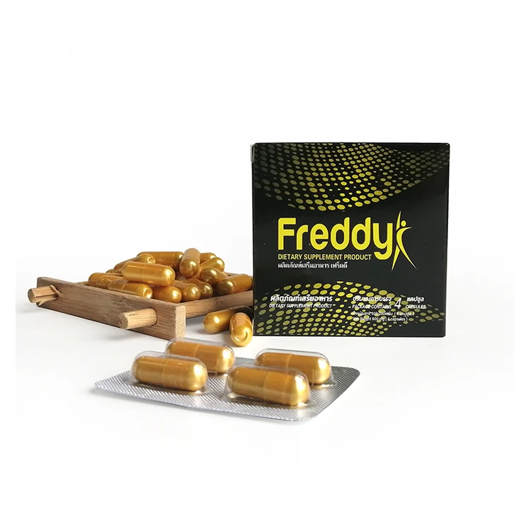 Freddy Male Sexual Enhancement Capsules – 4 Capsules – complete product and packaging view